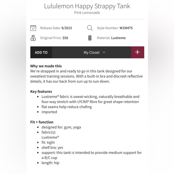 NWT Lululemon Happy Strappy Tank Pink Lemonade 4 - Picture 3 of 10